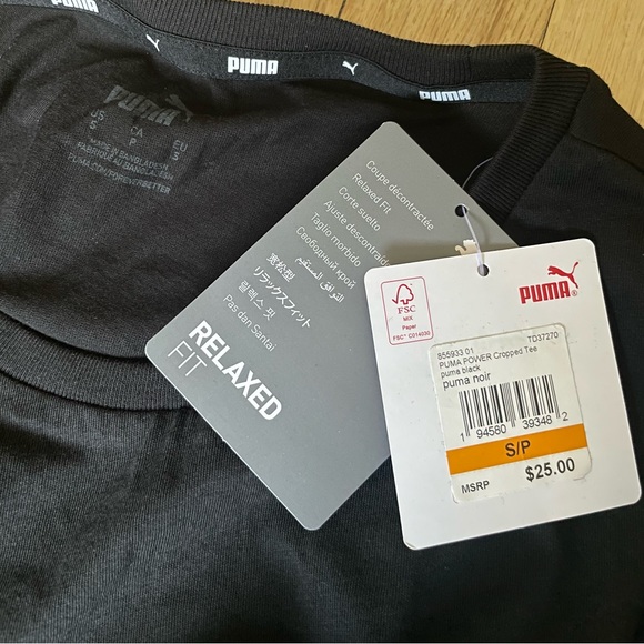Puma Power Cropped T-Shirt Nwt - Picture 4 of 4